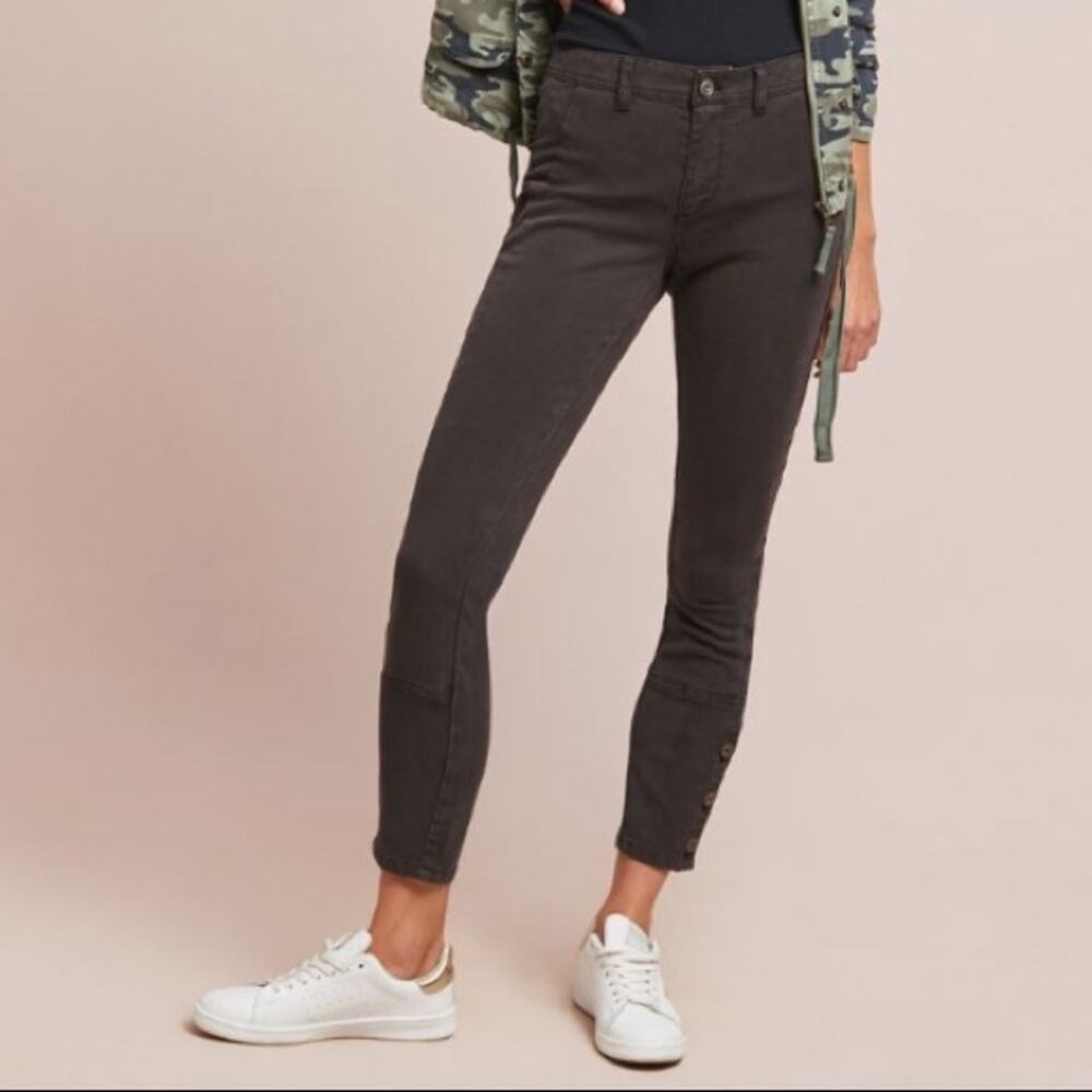 Anthropologie Corduroy Gray Skinny Crop Ankle Pants Size 28